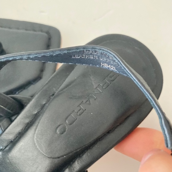 NWOT Bernardo Anthropologie Jasmine Braided Black Leather Heels Sz 7 - Picture 5 of 8